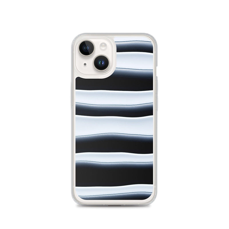 Load image into Gallery viewer, Black White Blob Squishy Style Striped Flexible Clear iPhone Case Bump Resistant Corners CREATIVETECH