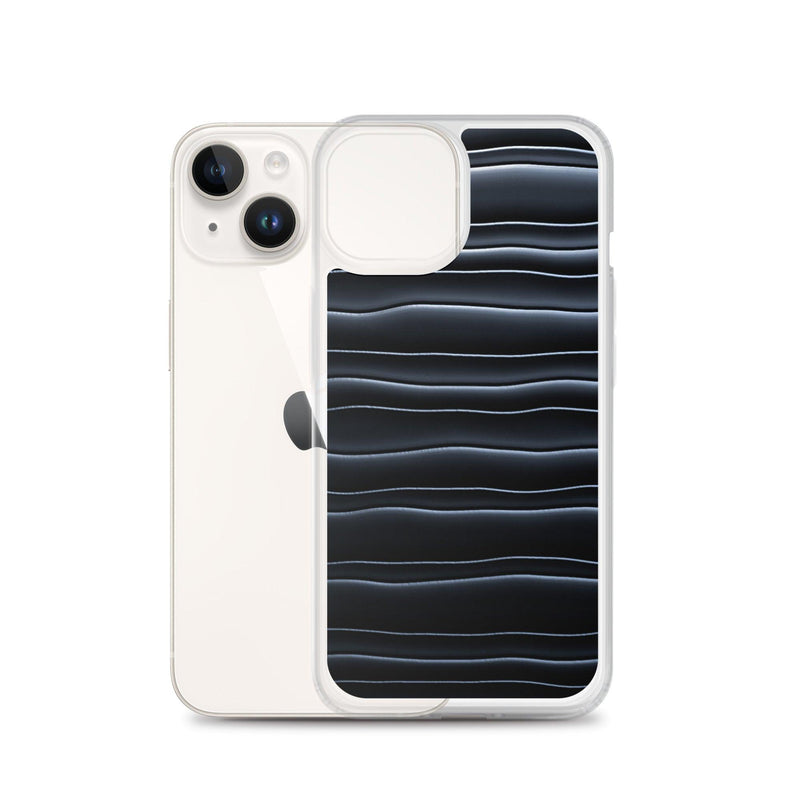 Load image into Gallery viewer, Black Blob Striped Flexible Clear iPhone Case Bump Resistant Corners CREATIVETECH