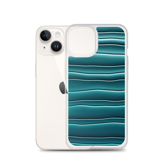 Cyan Blue Blob Squishy Style Flexible Clear iPhone Case Bump Resistant Corners CREATIVETECH