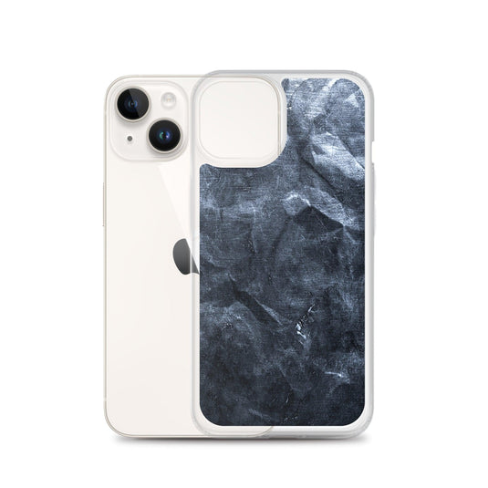 Hammered Dark Metal Industrial Grid Style Flexible Clear iPhone Case Bump Resistant Corners CREATIVETECH