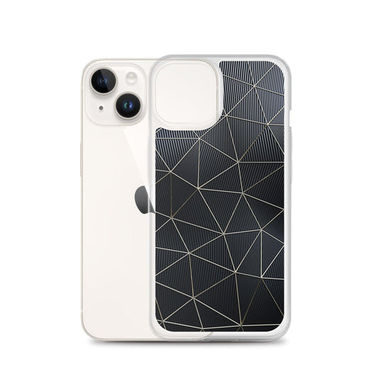 Carbon Fiber Golden Lined Style Flexible Clear iPhone Case Bump Resistant Corners CREATIVETECH