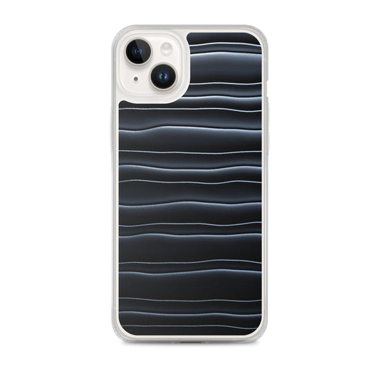 Black Blob Striped Flexible Clear iPhone Case Bump Resistant Corners CREATIVETECH
