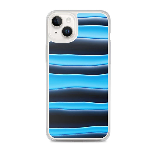 Black Blue Blob Striped Style Flexible Clear iPhone Case Bump Resistant Corners CREATIVETECH