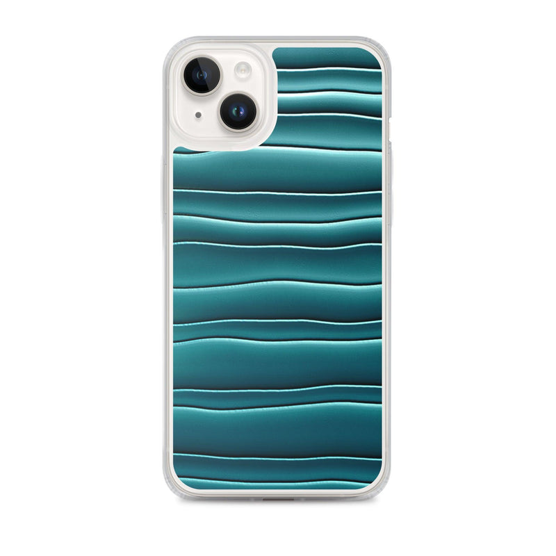 Load image into Gallery viewer, Cyan Blue Blob Squishy Style Flexible Clear iPhone Case Bump Resistant Corners CREATIVETECH