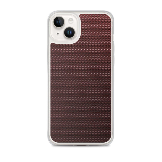 Dark Red Industrial Grid Style Flexible Clear iPhone Case Bump Resistant Corners CREATIVETECH