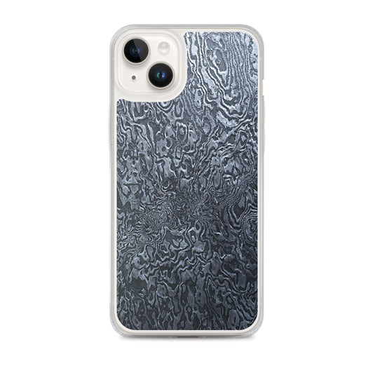 Damascus Steel Industrial Style Dark Grey Black Flexible Clear iPhone Case Bump Resistant Corners CREATIVETECH