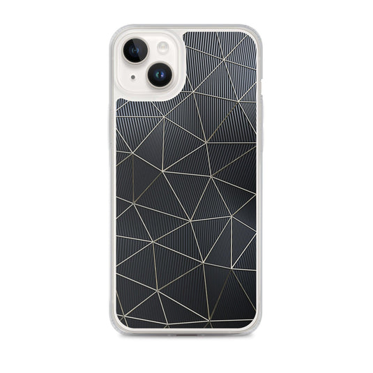 Carbon Fiber Golden Lined Style Flexible Clear iPhone Case Bump Resistant Corners CREATIVETECH
