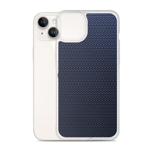 Dark Blue Industrial Rubber Grid Style Flexible Clear iPhone Case Bump Resistant Corners CREATIVETECH