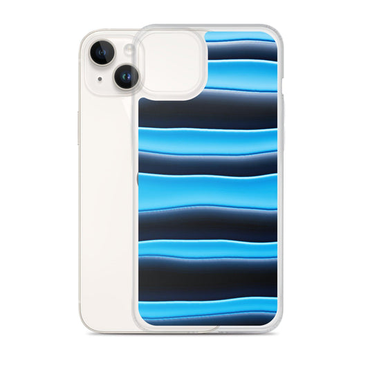 Black Blue Blob Striped Style Flexible Clear iPhone Case Bump Resistant Corners CREATIVETECH