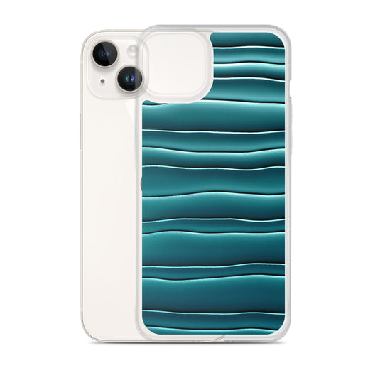 Cyan Blue Blob Squishy Style Flexible Clear iPhone Case Bump Resistant Corners CREATIVETECH