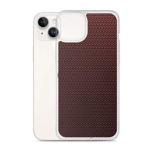 Dark Red Industrial Grid Style Flexible Clear iPhone Case Bump Resistant Corners CREATIVETECH