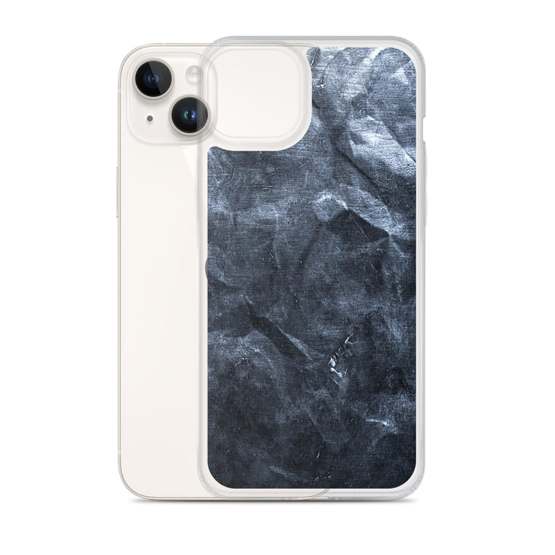 Load image into Gallery viewer, Hammered Dark Metal Industrial Grid Style Flexible Clear iPhone Case Bump Resistant Corners CREATIVETECH