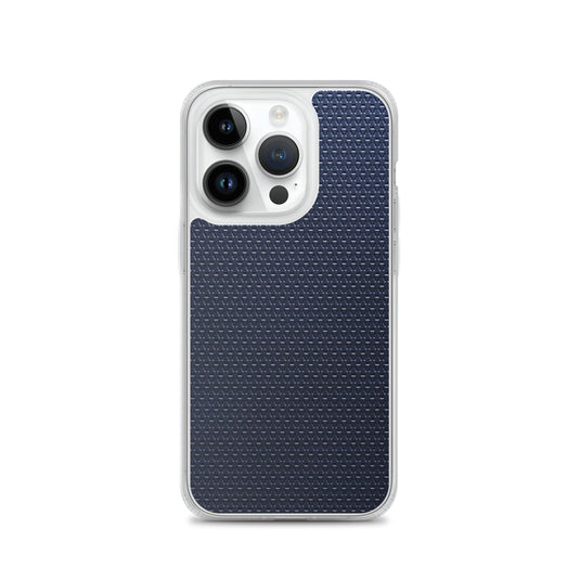 Dark Blue Industrial Rubber Grid Style Flexible Clear iPhone Case Bump Resistant Corners CREATIVETECH