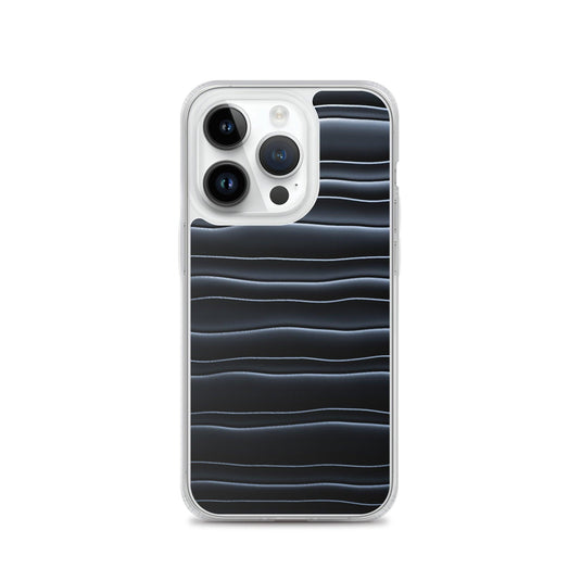 Black Blob Striped Flexible Clear iPhone Case Bump Resistant Corners CREATIVETECH
