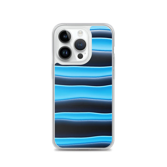 Black Blue Blob Striped Style Flexible Clear iPhone Case Bump Resistant Corners CREATIVETECH