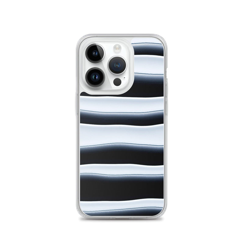 Load image into Gallery viewer, Black White Blob Squishy Style Striped Flexible Clear iPhone Case Bump Resistant Corners CREATIVETECH