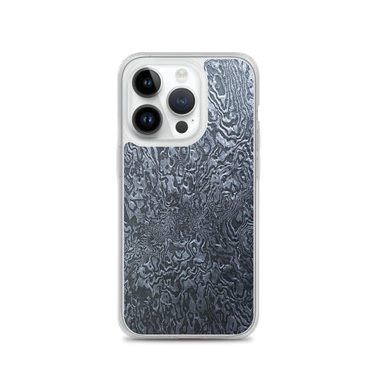 Damascus Steel Industrial Style Dark Grey Black Flexible Clear iPhone Case Bump Resistant Corners CREATIVETECH
