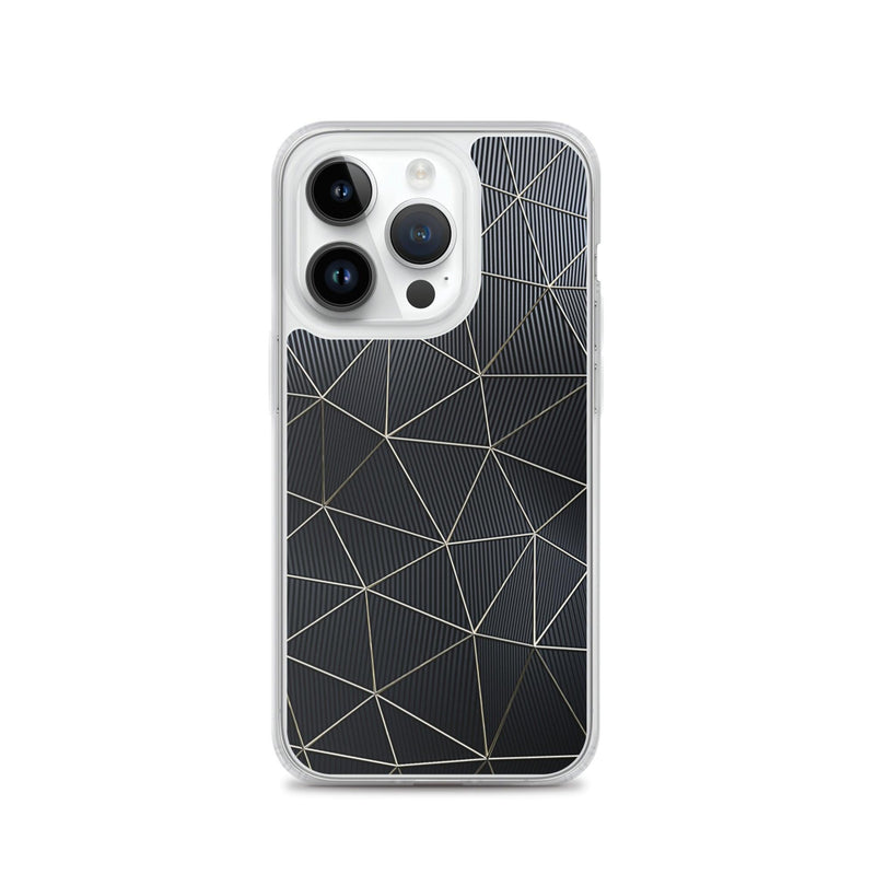 Load image into Gallery viewer, Carbon Fiber Golden Lined Style Flexible Clear iPhone Case Bump Resistant Corners CREATIVETECH