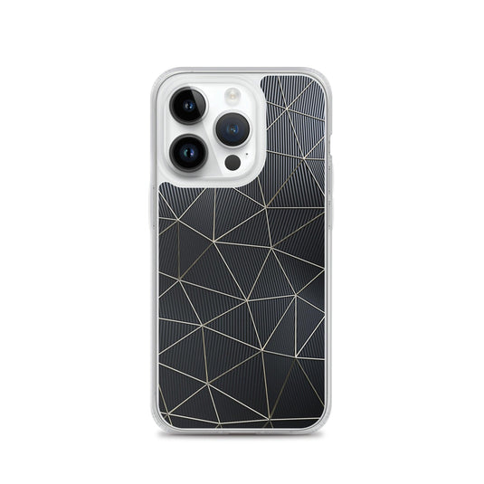 Carbon Fiber Golden Lined Style Flexible Clear iPhone Case Bump Resistant Corners CREATIVETECH