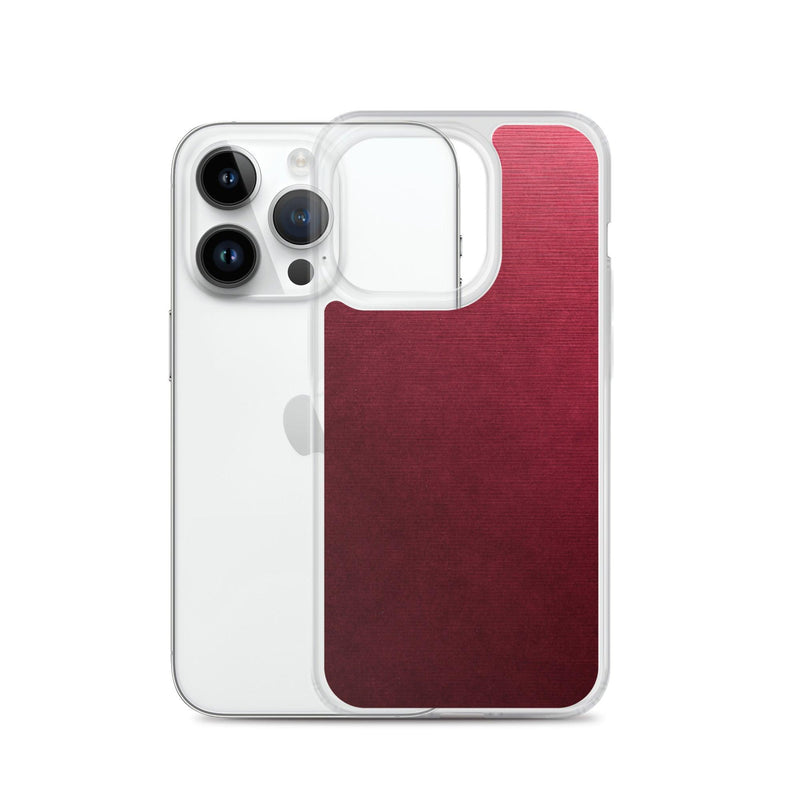 Load image into Gallery viewer, Brushed Red Metal Flexible Clear iPhone Case Bump Resistant Corners CREATIVETECH