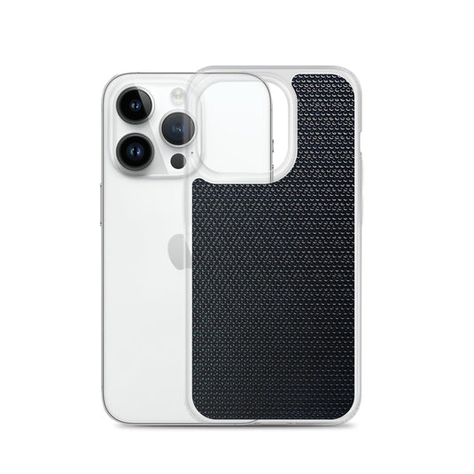 Industrial Dark Back Tech Metal Grid Flexible Clear iPhone Case Bump Resistant Corners CREATIVETECH