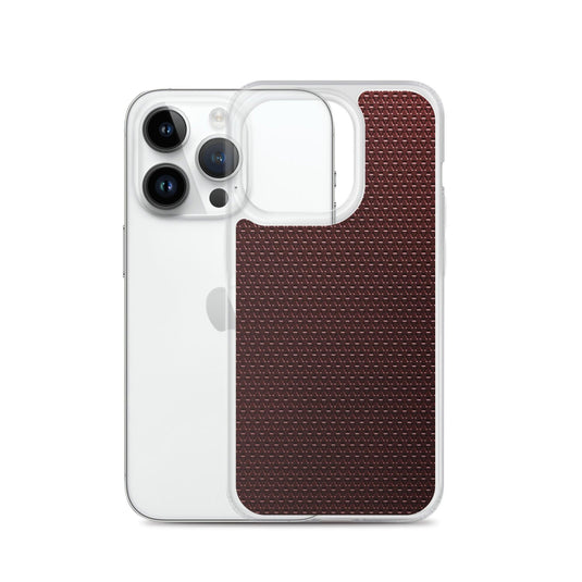Dark Red Industrial Grid Style Flexible Clear iPhone Case Bump Resistant Corners CREATIVETECH