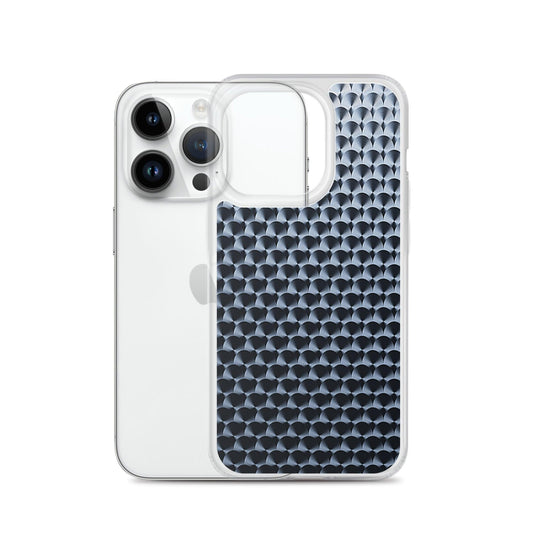 Dark Brushed Metal Circular Pattern Industrial Grid Style Flexible Clear iPhone Case Bump Resistant Corners CREATIVETECH