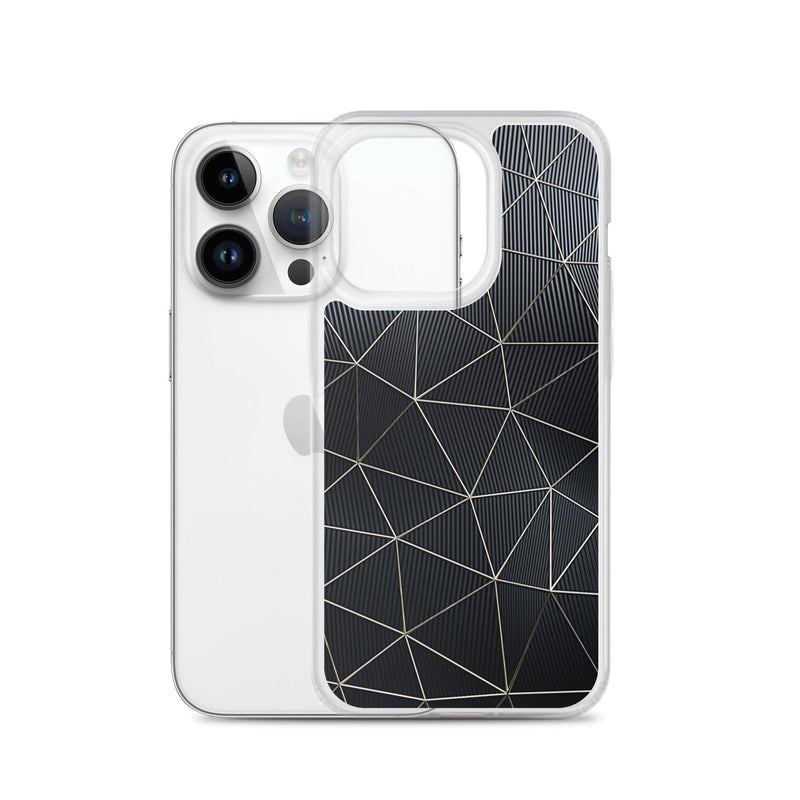 Load image into Gallery viewer, Carbon Fiber Golden Lined Style Flexible Clear iPhone Case Bump Resistant Corners CREATIVETECH