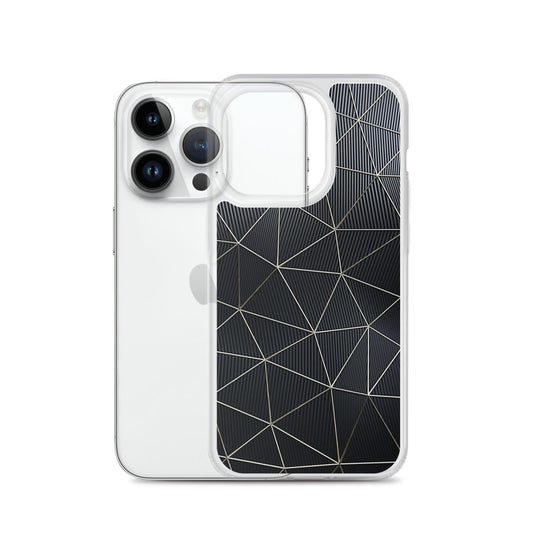 Carbon Fiber Golden Lined Style Flexible Clear iPhone Case Bump Resistant Corners CREATIVETECH