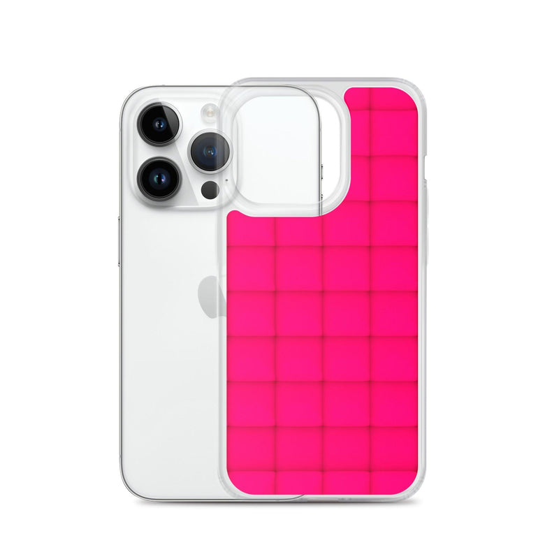 Load image into Gallery viewer, Squishy Pink Red Cubic Colorful Flexible Clear iPhone Case Bump Resistant Corners CREATIVETECH