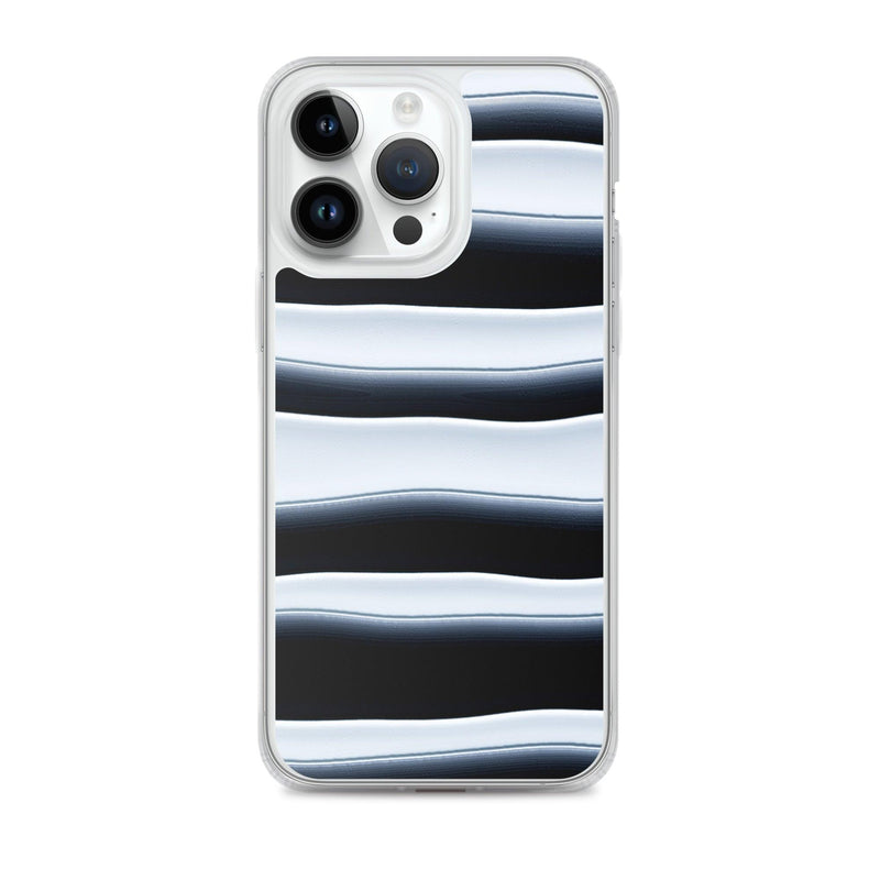 Load image into Gallery viewer, Black White Blob Squishy Style Striped Flexible Clear iPhone Case Bump Resistant Corners CREATIVETECH