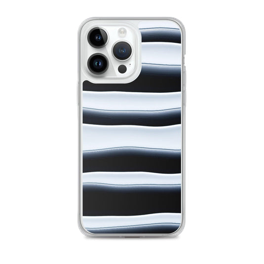 Black White Blob Squishy Style Striped Flexible Clear iPhone Case Bump Resistant Corners CREATIVETECH