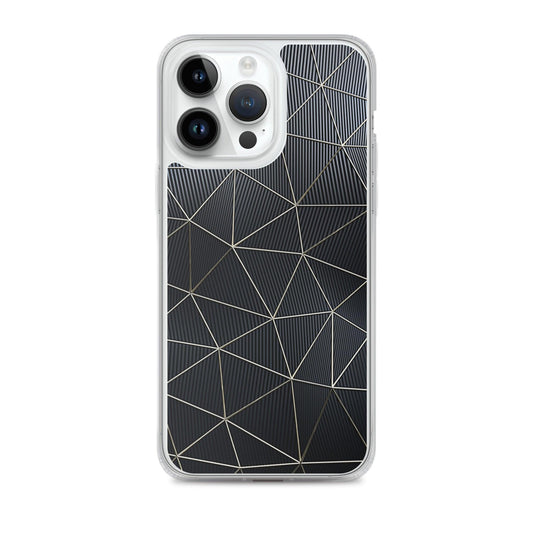 Carbon Fiber Golden Lined Style Flexible Clear iPhone Case Bump Resistant Corners CREATIVETECH