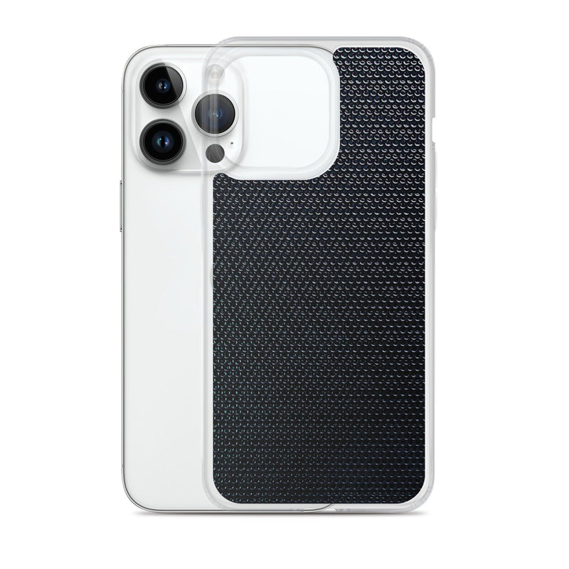 Load image into Gallery viewer, Industrial Dark Back Tech Metal Grid Flexible Clear iPhone Case Bump Resistant Corners CREATIVETECH