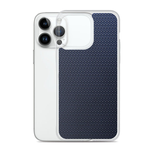 Dark Blue Industrial Rubber Grid Style Flexible Clear iPhone Case Bump Resistant Corners CREATIVETECH