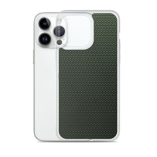 Dark Green Industrial Grid Style Flexible Clear iPhone Case Bump Resistant Corners CREATIVETECH