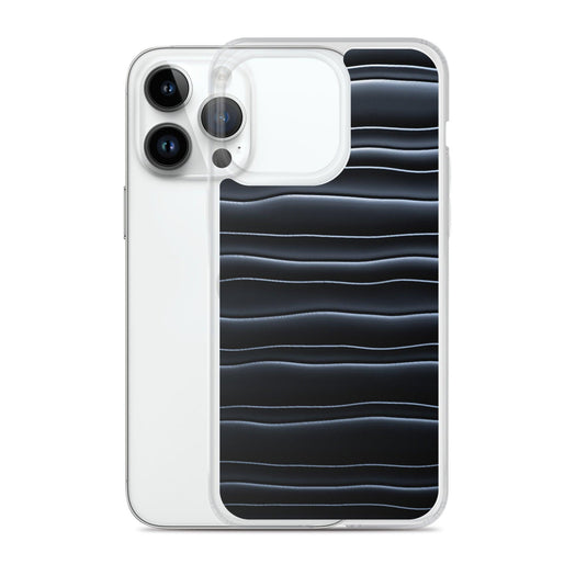 Black Blob Striped Flexible Clear iPhone Case Bump Resistant Corners CREATIVETECH