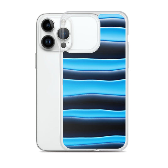 Black Blue Blob Striped Style Flexible Clear iPhone Case Bump Resistant Corners CREATIVETECH