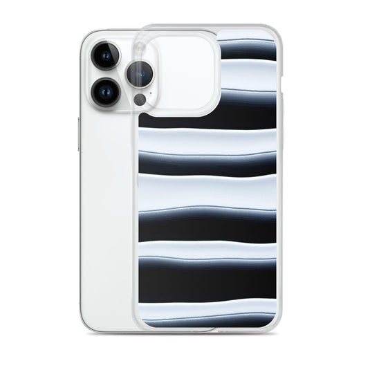 Black White Blob Squishy Style Striped Flexible Clear iPhone Case Bump Resistant Corners CREATIVETECH