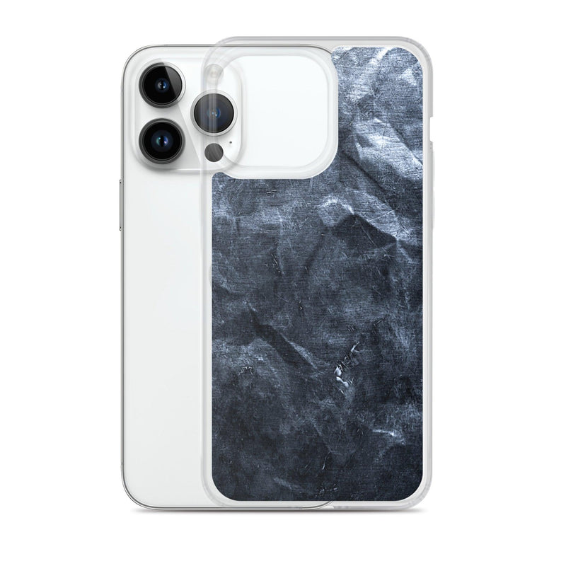 Load image into Gallery viewer, Hammered Dark Metal Industrial Grid Style Flexible Clear iPhone Case Bump Resistant Corners CREATIVETECH
