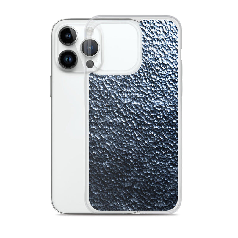 Load image into Gallery viewer, Dark Hammered Metal Silver Steel Industrial Style Flexible Clear iPhone Case Bump Resistant Corners CREATIVETECH