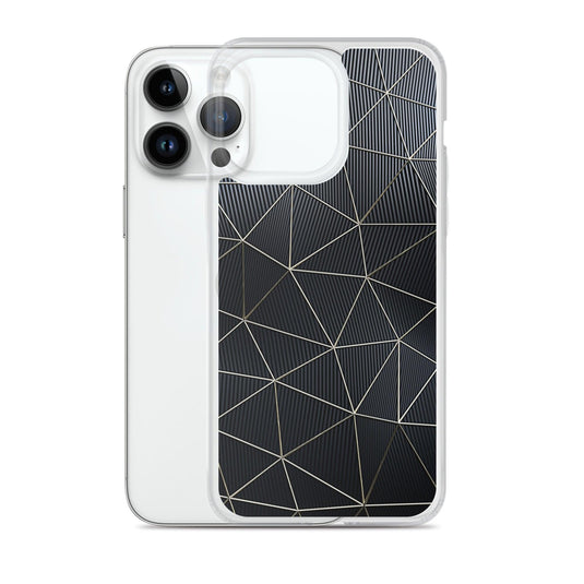 Carbon Fiber Golden Lined Style Flexible Clear iPhone Case Bump Resistant Corners CREATIVETECH