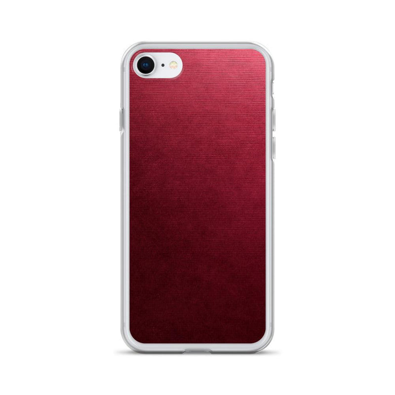 Load image into Gallery viewer, Brushed Red Metal Flexible Clear iPhone Case Bump Resistant Corners CREATIVETECH