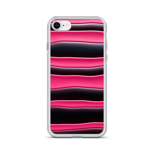 Black Red Pink Blob Striped Style Flexible Clear iPhone Case Bump Resistant Corners CREATIVETECH