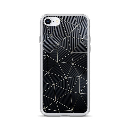 Carbon Fiber Golden Lined Style Flexible Clear iPhone Case Bump Resistant Corners CREATIVETECH