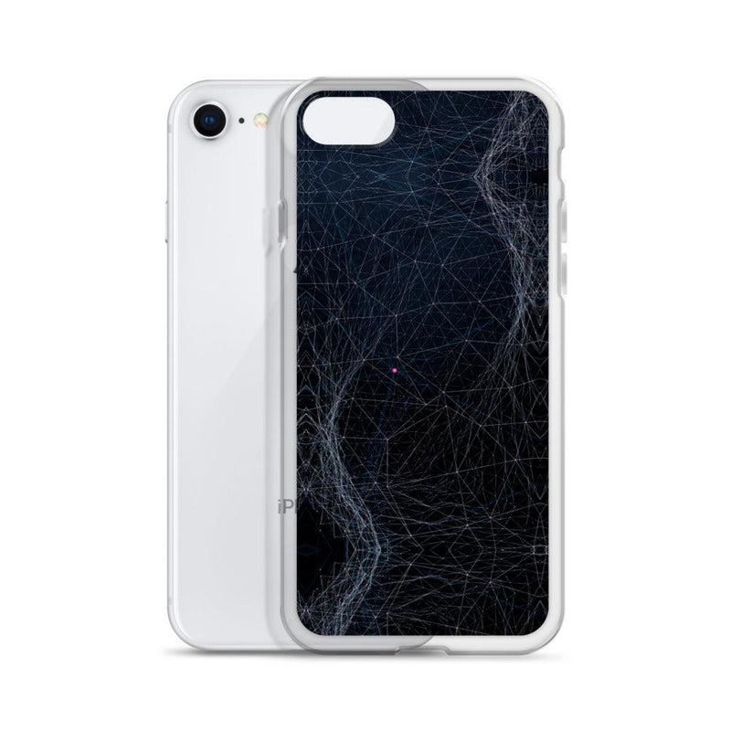 Load image into Gallery viewer, Dark Cyber Polygon Flexible Clear iPhone Case Bump Resistant Corners CREATIVETECH