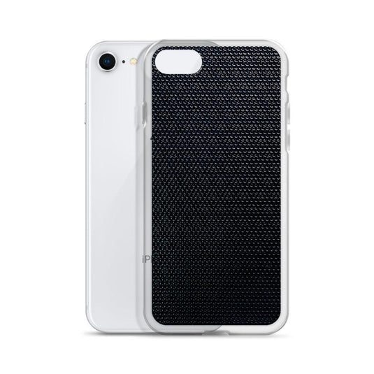 Industrial Dark Back Tech Metal Grid Flexible Clear iPhone Case Bump Resistant Corners CREATIVETECH