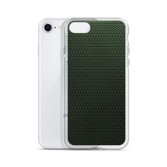 Dark Green Industrial Grid Style Flexible Clear iPhone Case Bump Resistant Corners CREATIVETECH