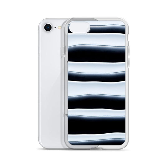 Black White Blob Squishy Style Striped Flexible Clear iPhone Case Bump Resistant Corners CREATIVETECH