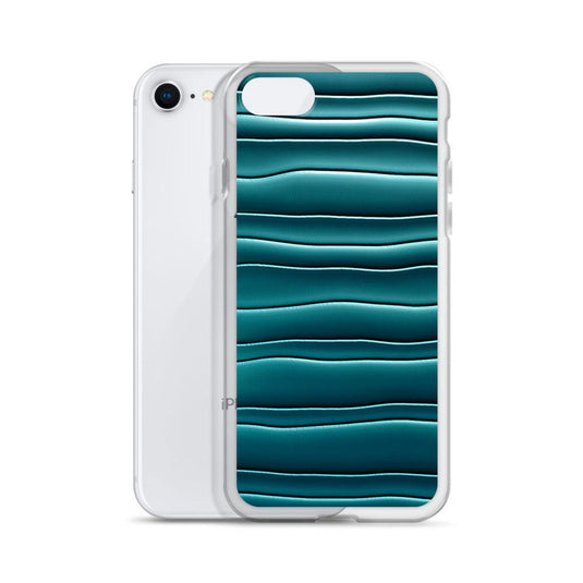 Cyan Blue Blob Squishy Style Flexible Clear iPhone Case Bump Resistant Corners CREATIVETECH